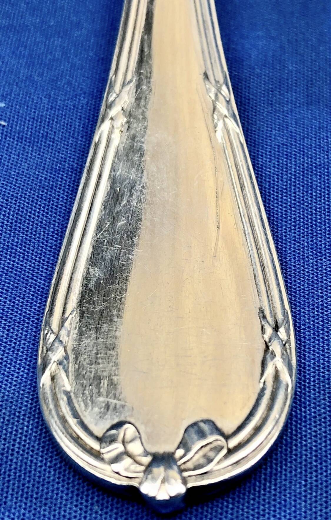 6 silver-plated metal tablespoons Christofle model Crossed Ribbons