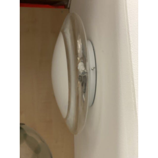 Contemporary multicolored reeds white murano glass wall sconce