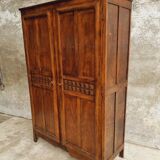 Old wardrobe linen cabinet beech wood