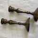 Pair candlesticks silver metal