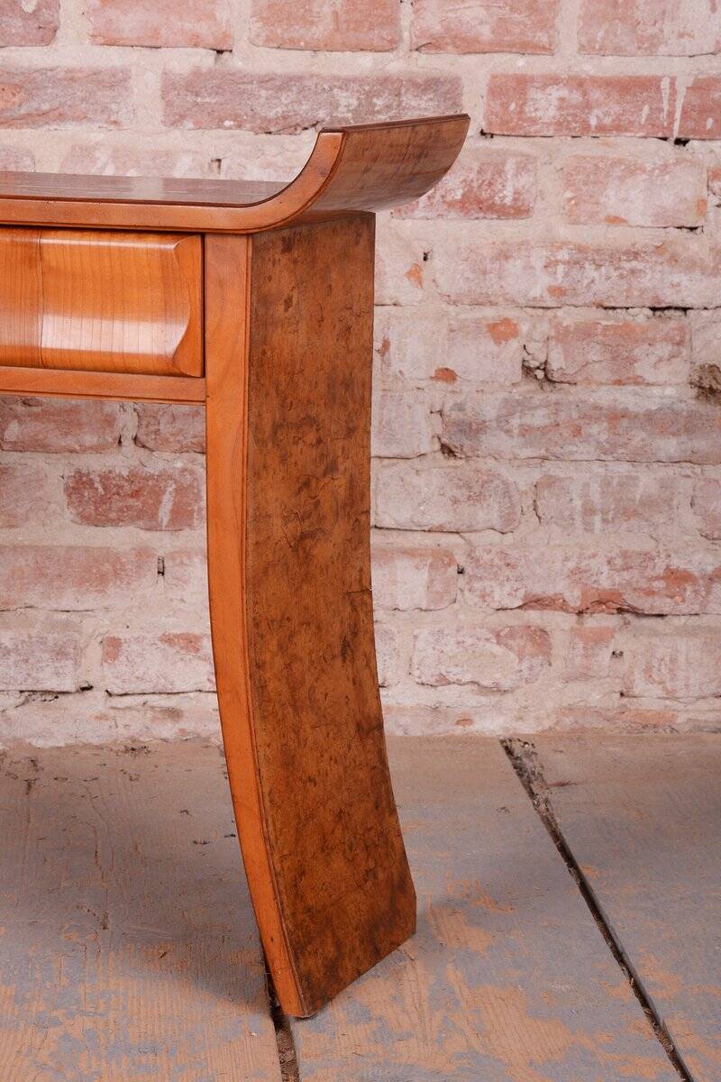 Console Tables in Walnut and Cherry, Czech, 1920s, Set of 2