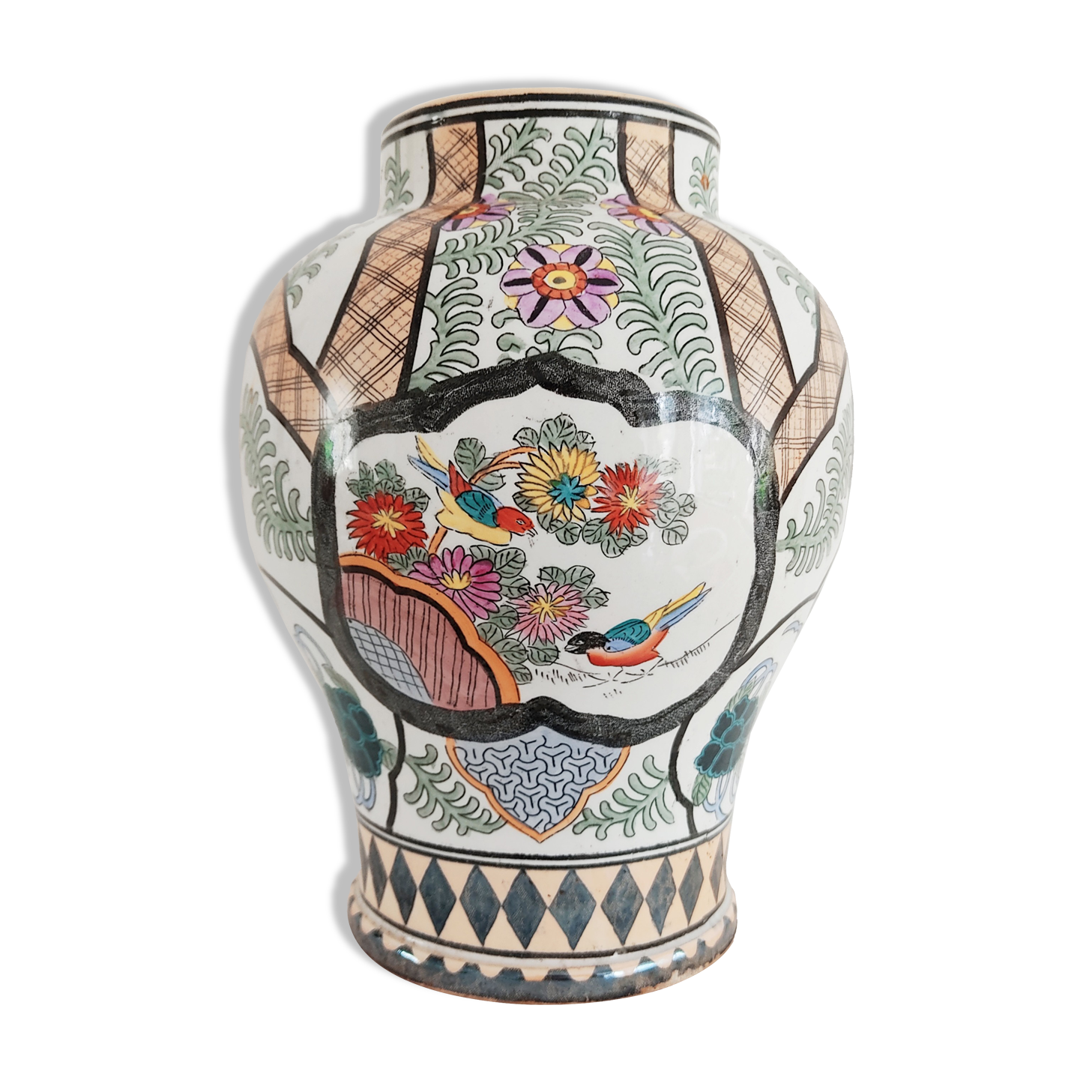 Vase Asian décor mid 20th