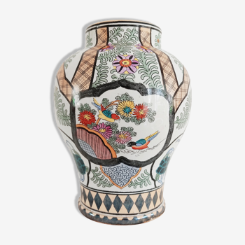 Vase décor asiatique milieu 20e