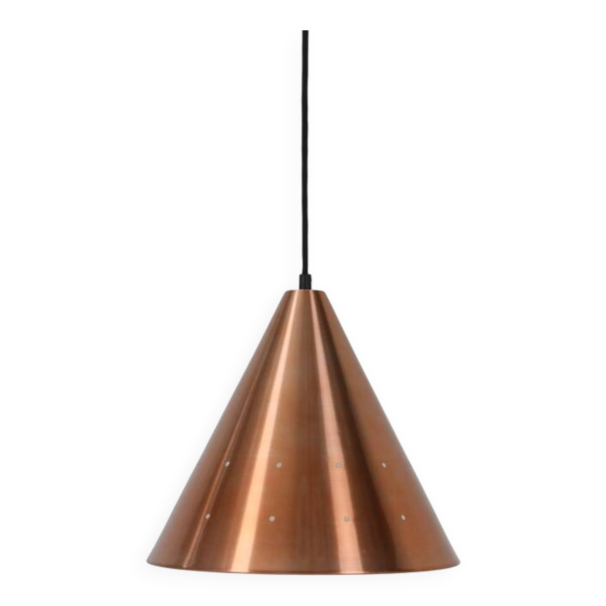 Mid-century cone pendant lamp / copper / aluminium / Danish modern design / 1960s