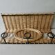 Wall-mounted coat rack with 3 pegs in iron, with mirror, 1960s