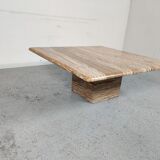 Vintage Italian travertine coffee table, 70s