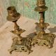 Pair of antique brass candlesticks – Napoleon III style