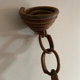 Louis Sognot style rattan pendant lamp