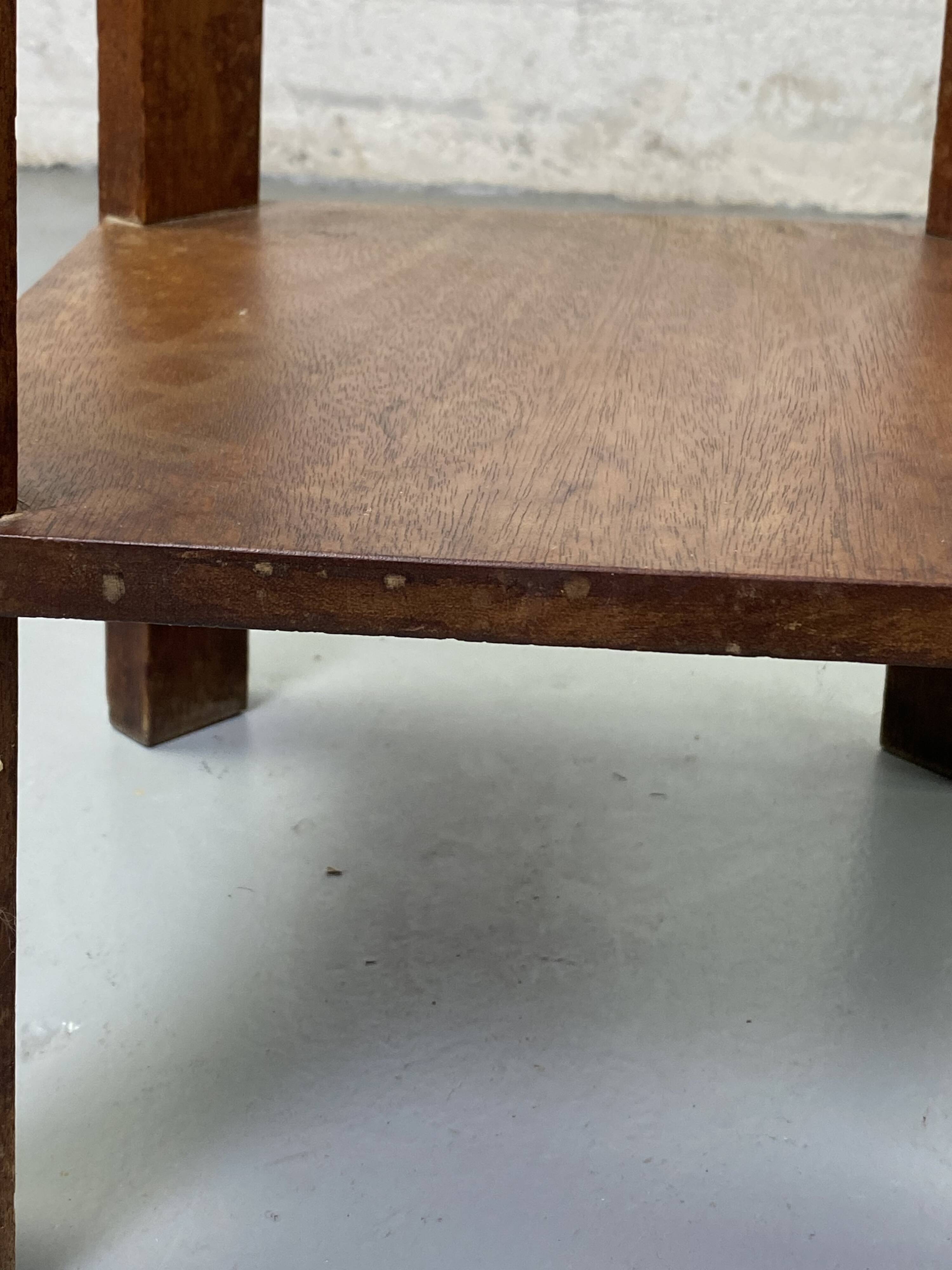 Wooden stool with marble top