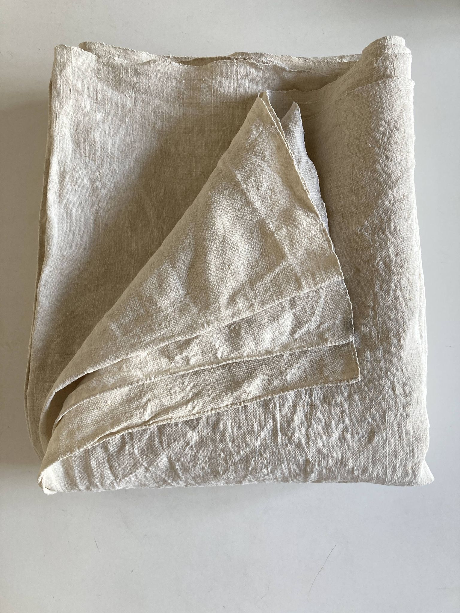 Nappe de ferme de réserve en lin brut 19e L260cm