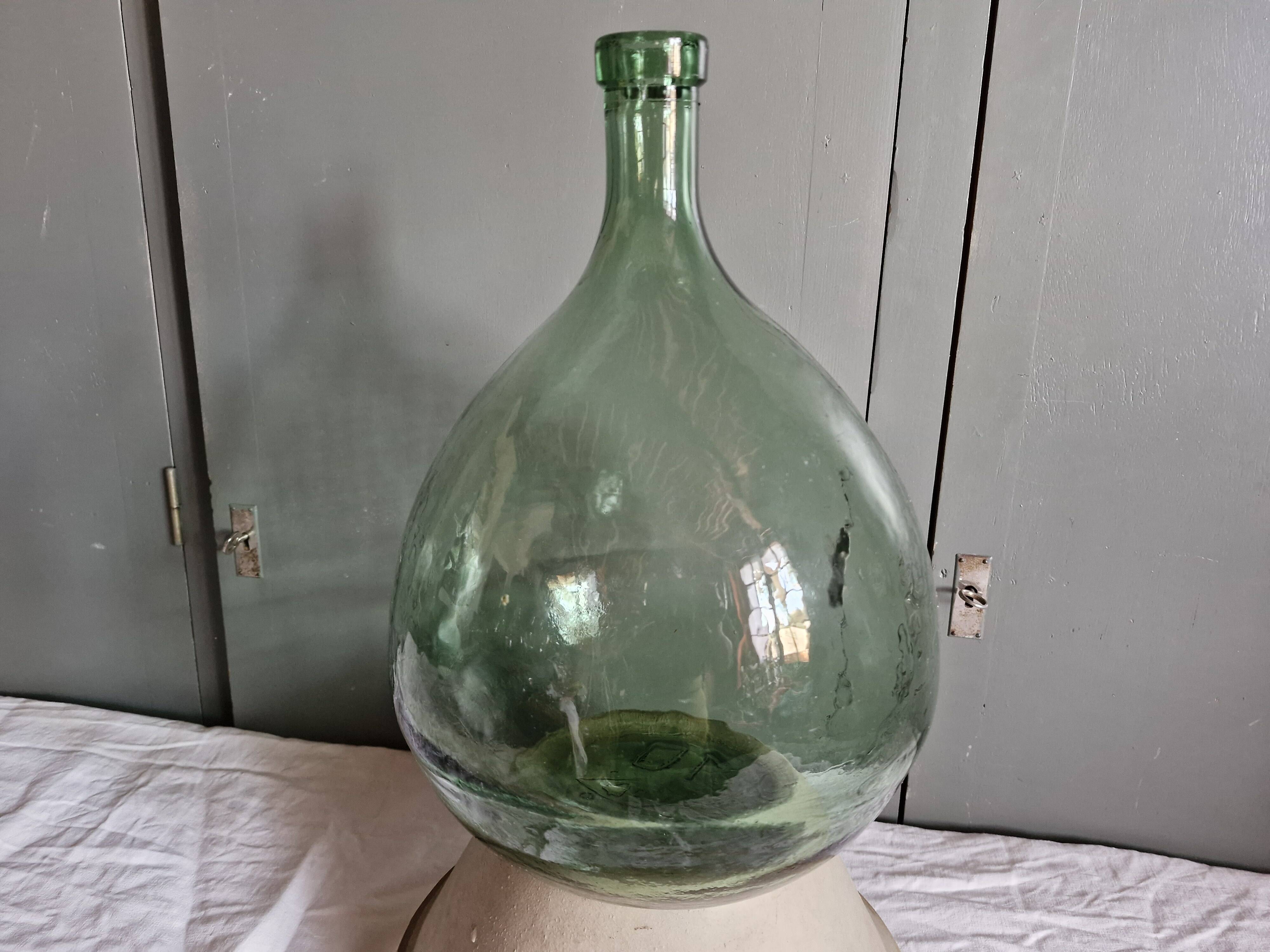 Old demijohn - 10 liters - height 31 cm