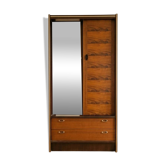 1970s wooden wardrobe with mirror