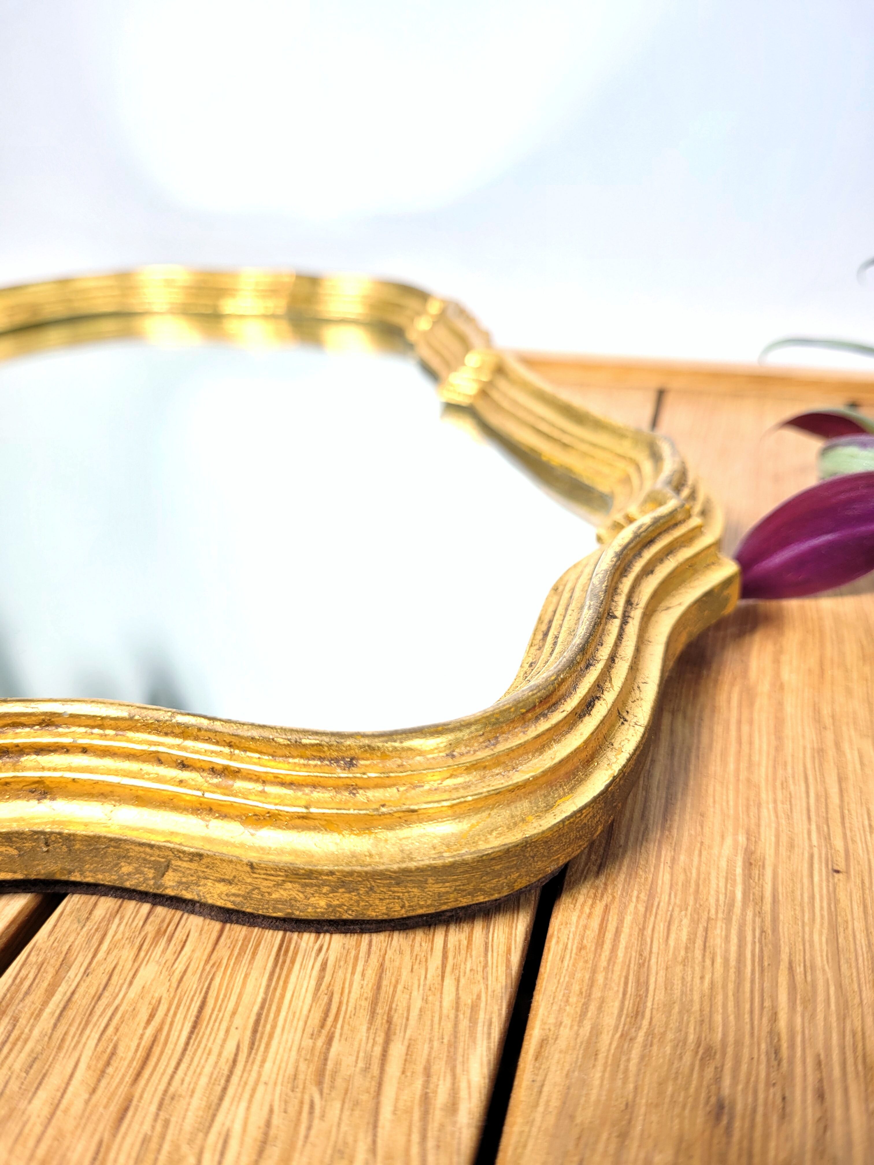 Small gilded mirror baroque 1960