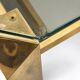 Belgochrom coffee table with 23K gold plating and faceted legs, 1970s.