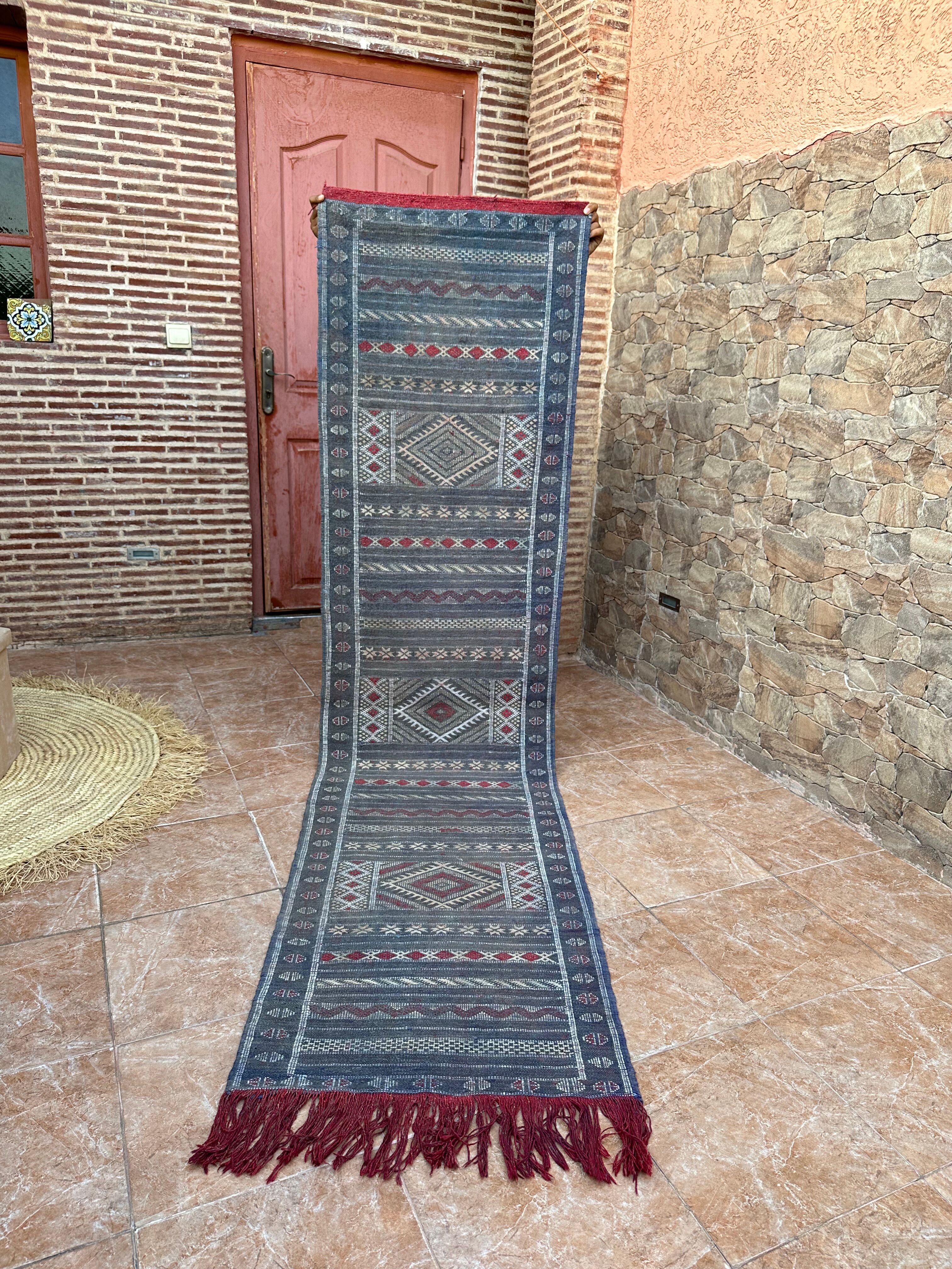 Traditional Berber handmade Moroccan Tiffany hallway rug