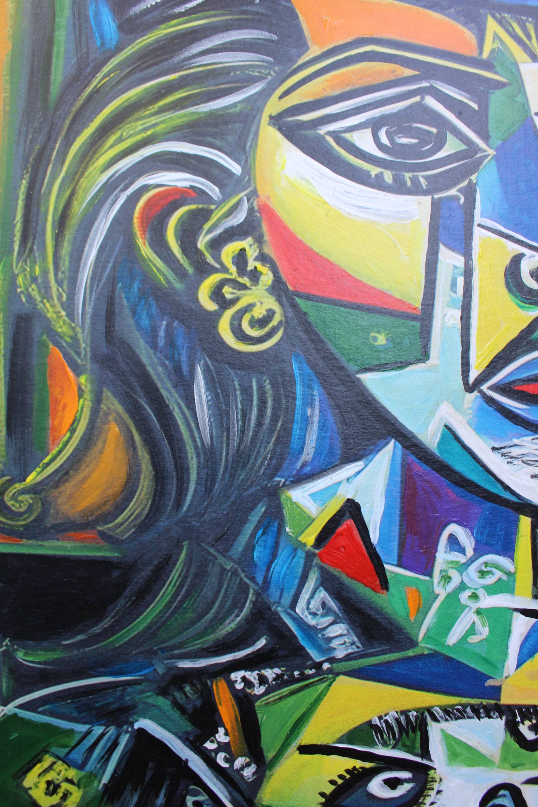 1970s Cubist Oil Painting