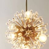 Two golden Sputnik ball chandeliers by Emil Stejnar, Austria, 1970s.