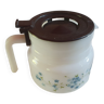 Cafetiere vintage en arcopal a petites fleurs bleue mysotis couvercle marron