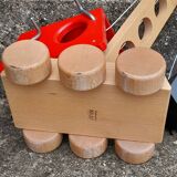 Wooden digger crane toy