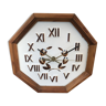 Clock sandstone enamelled marsh and octagon in wood made in France, vintage