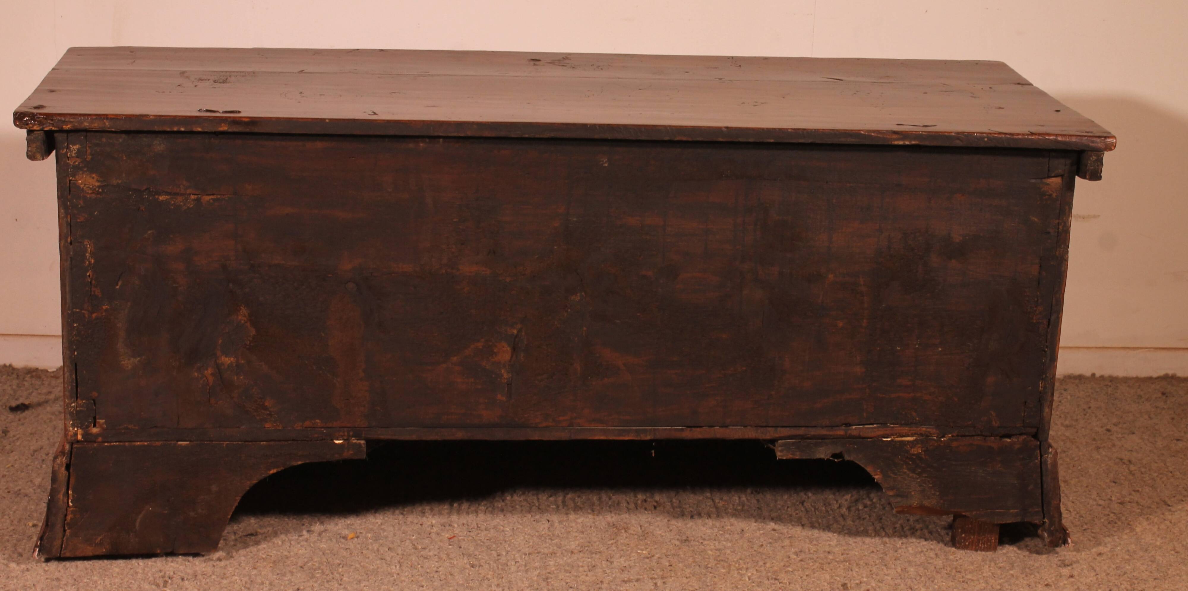 Catalan Chest from the 18th Century with a small door