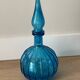 Vintage Empoli Glass Decanter with Stopper, Italy, 1960s