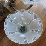Antique Art Deco brass and glass chandelier