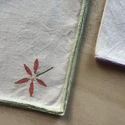 Serviettes de table broderie fleurs (lot de 4)