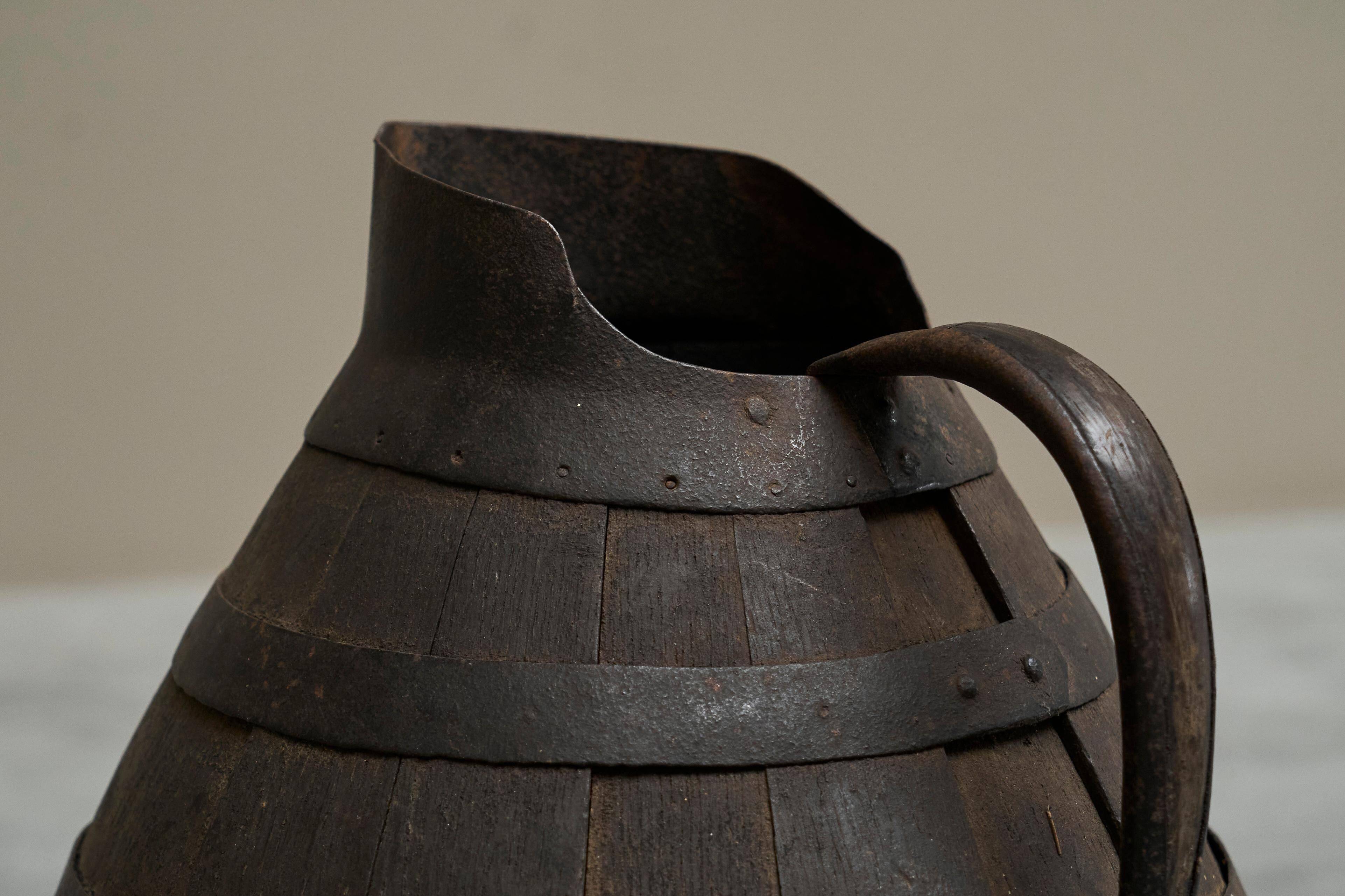 Wabi Sabi cradle in wood and wrought iron