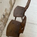 Pair of brutalist Alsatian mountain chairs 19th