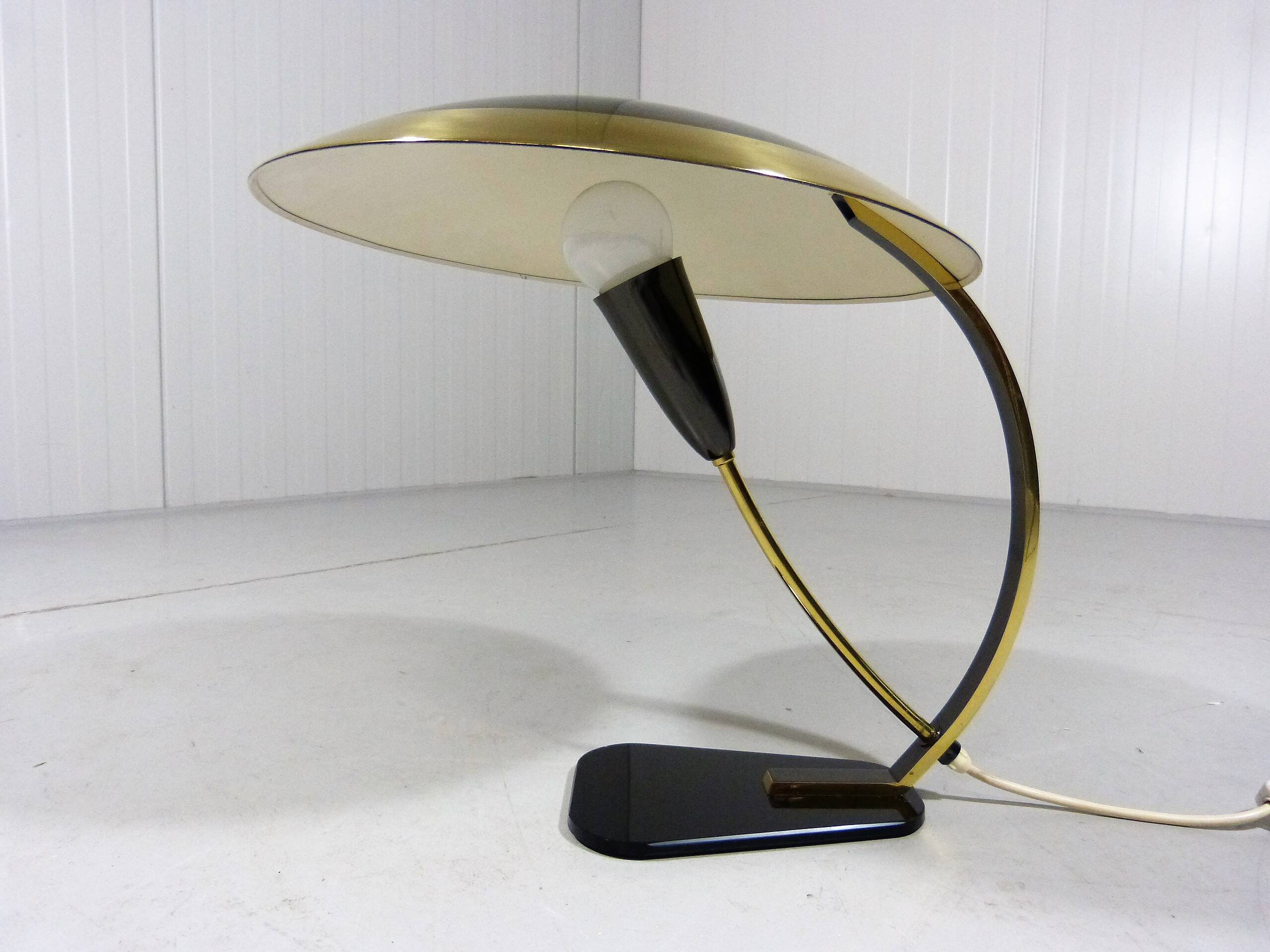 Rare desk lamp in brass & glass 1950’s