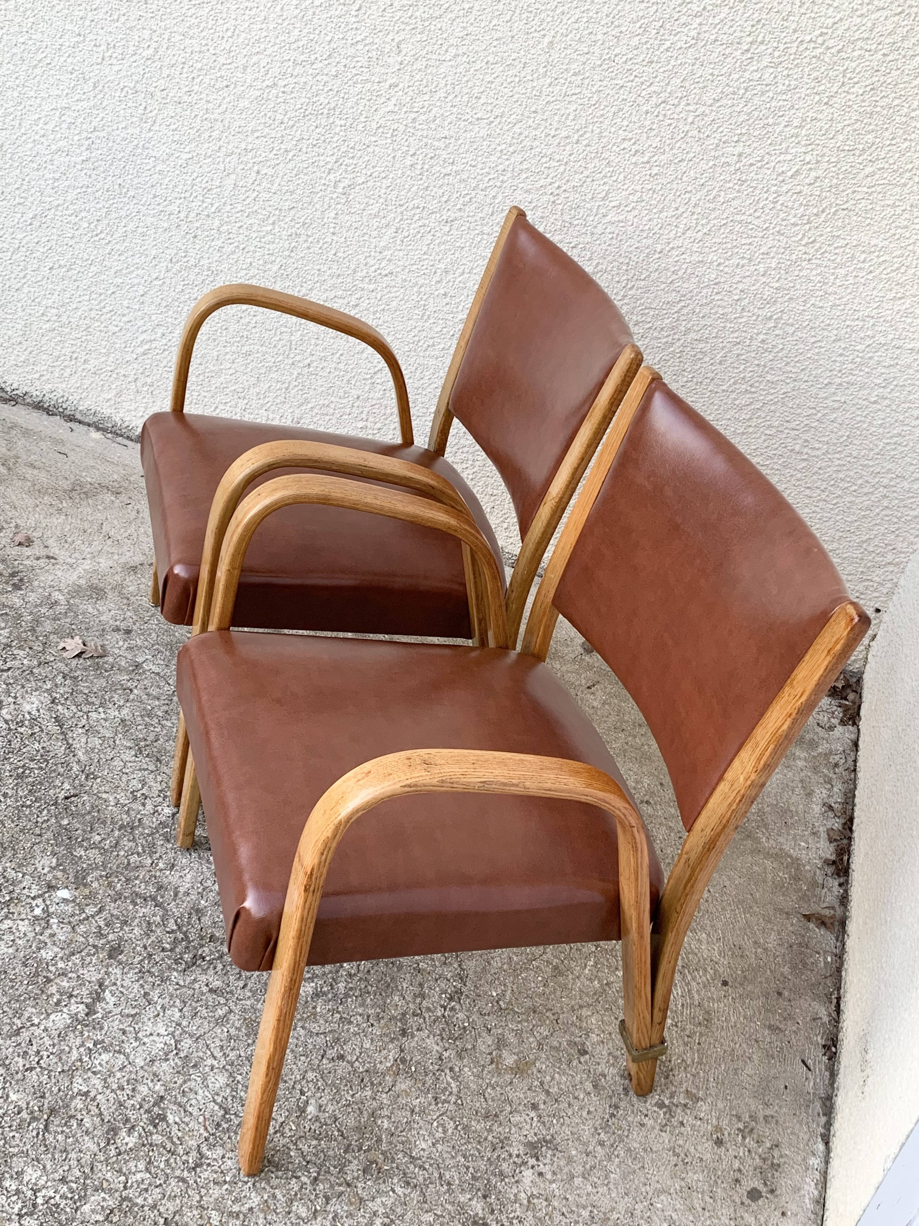 Bridge Bow Wood Armchairs 1950