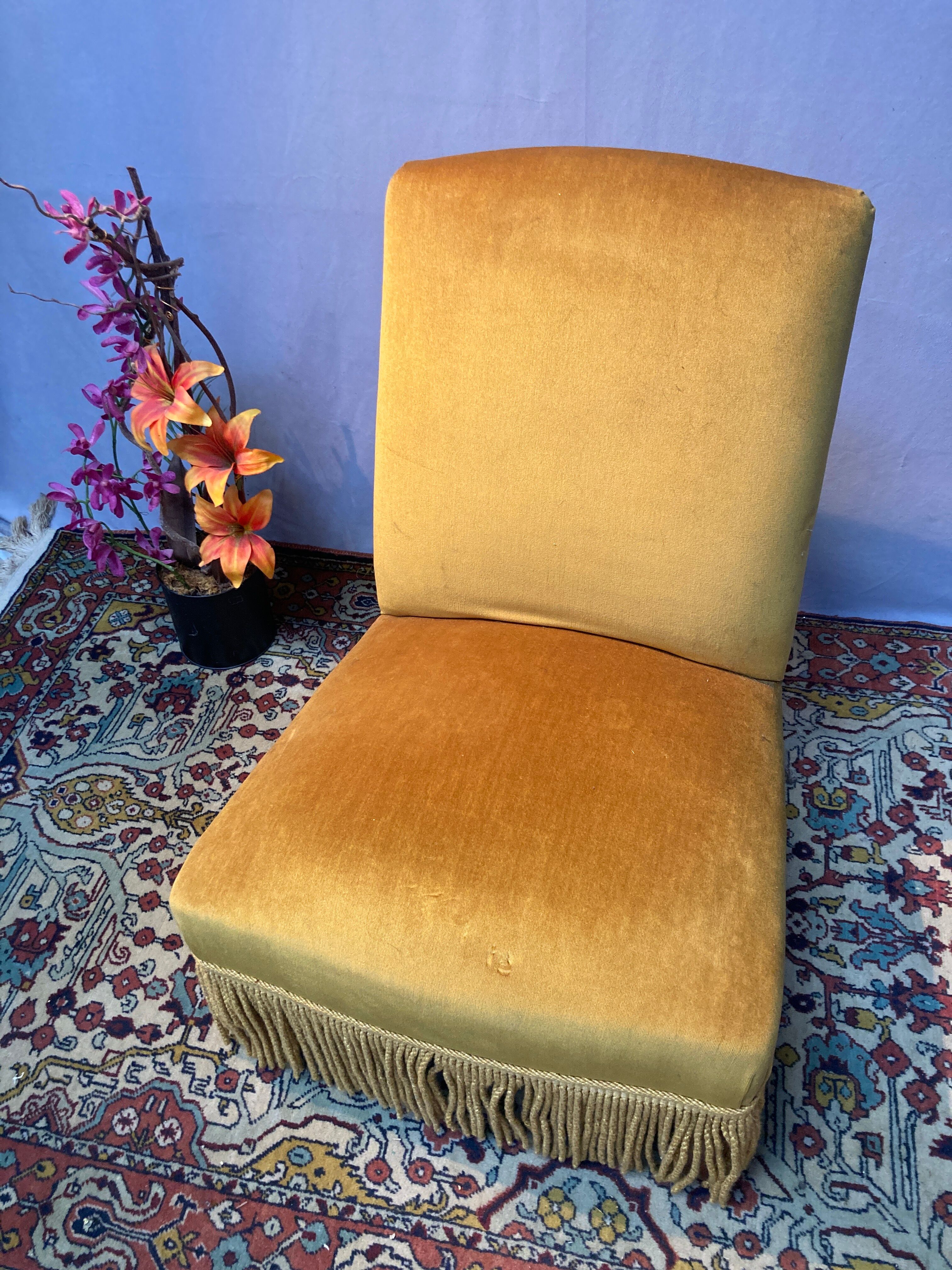 Velvet toad armchair