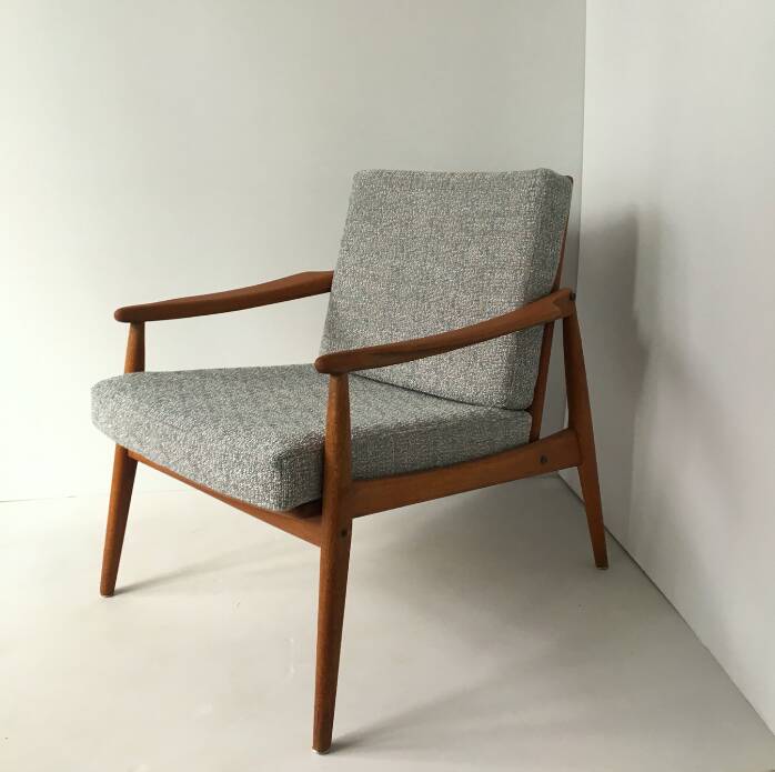 Scandinavian blue gray armchair