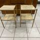 Pair of vintage marble and brass end tables 1970s