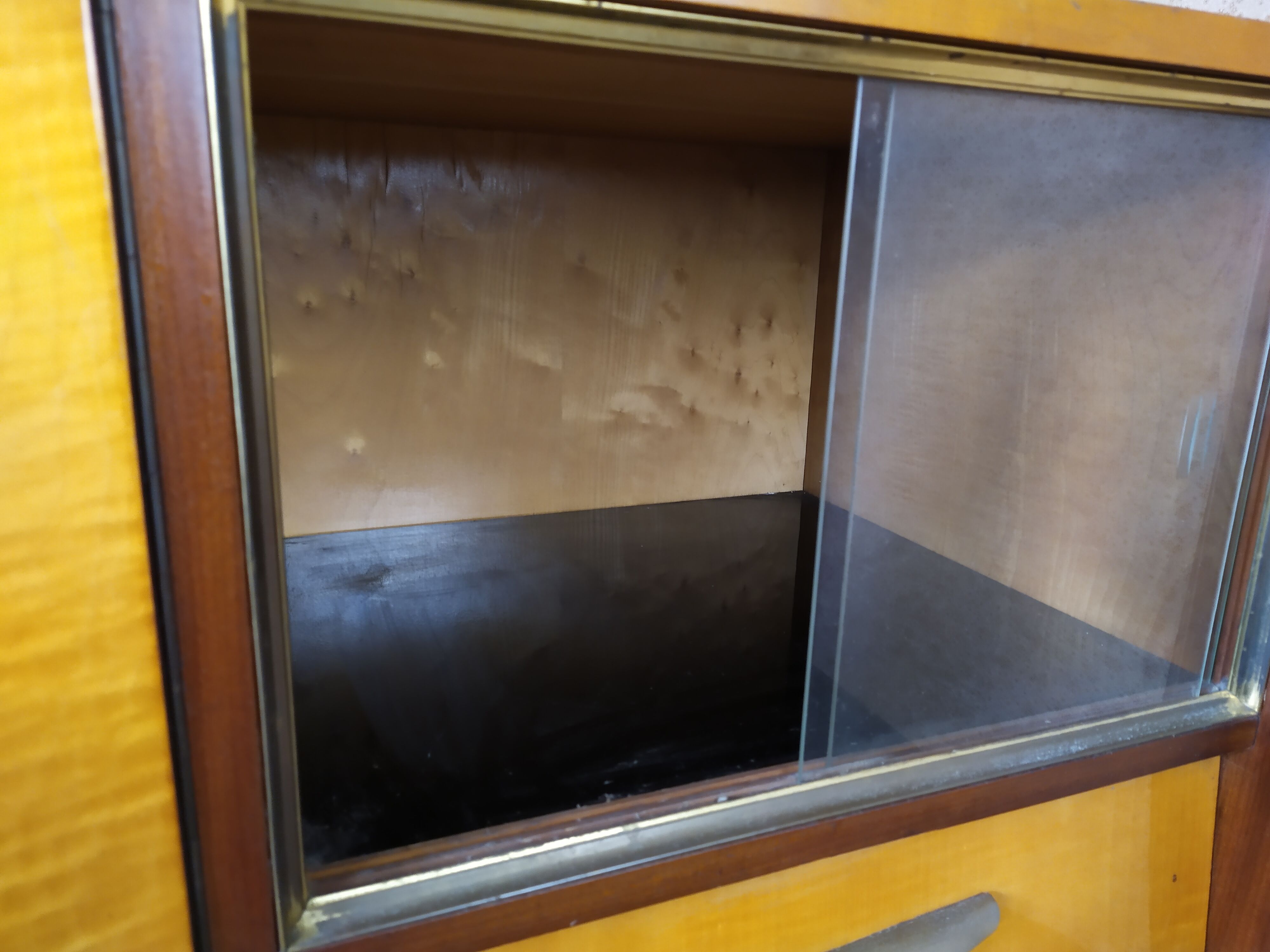 Scandinavian enfilade with showcase, compas foot