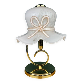 Italian table lamp in pink Murano glass, 1980s.