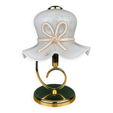 Italian table lamp in pink Murano glass, 1980s.