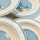 X6 hollow plates with blue pattern san marciano ceramiche- retro-kitchen- vintage