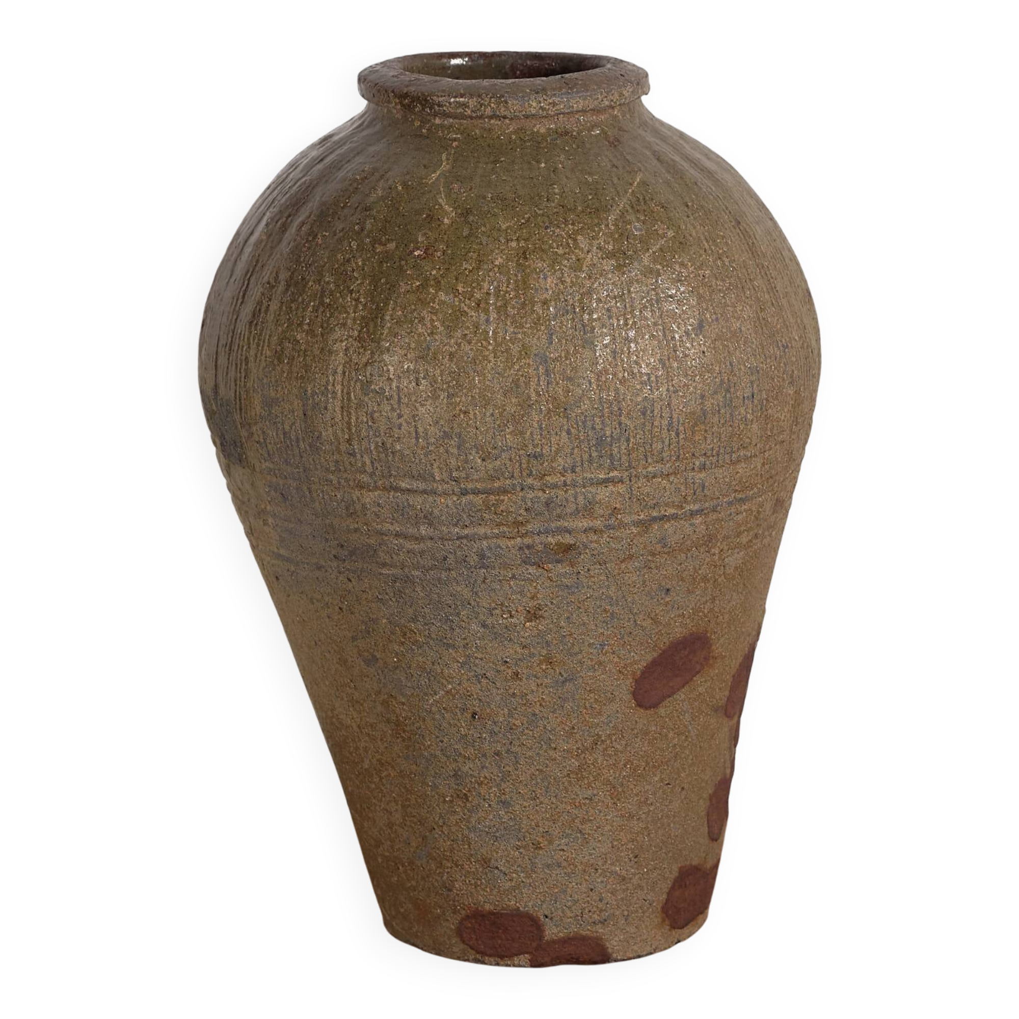 Antique Chinese Green Ceramic Vase (c.1900) #1