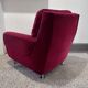 fauteuil velours rouge 1970