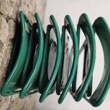 Set of 6 green folding patio chairs