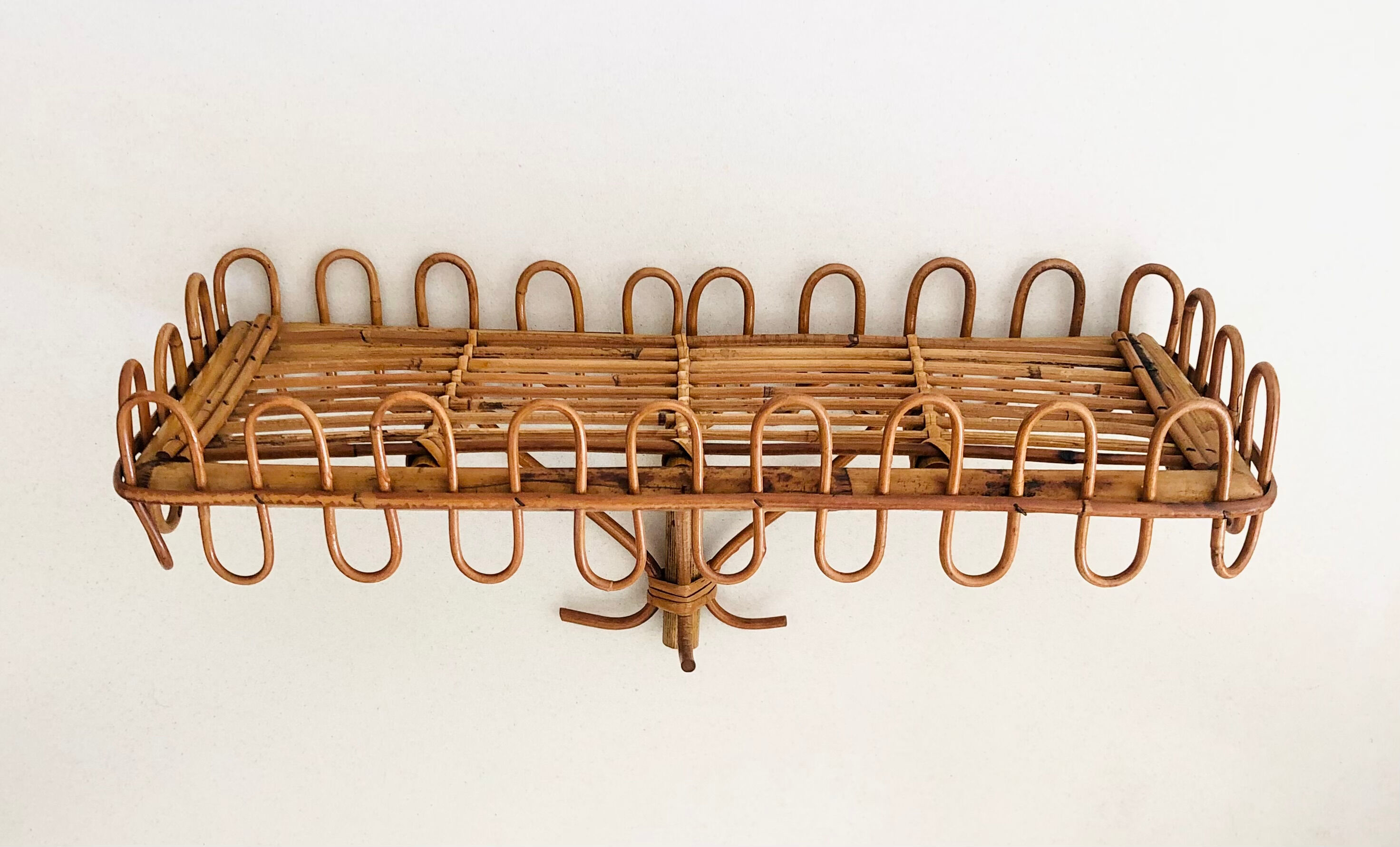 Rattan wall shelf, Italy 60