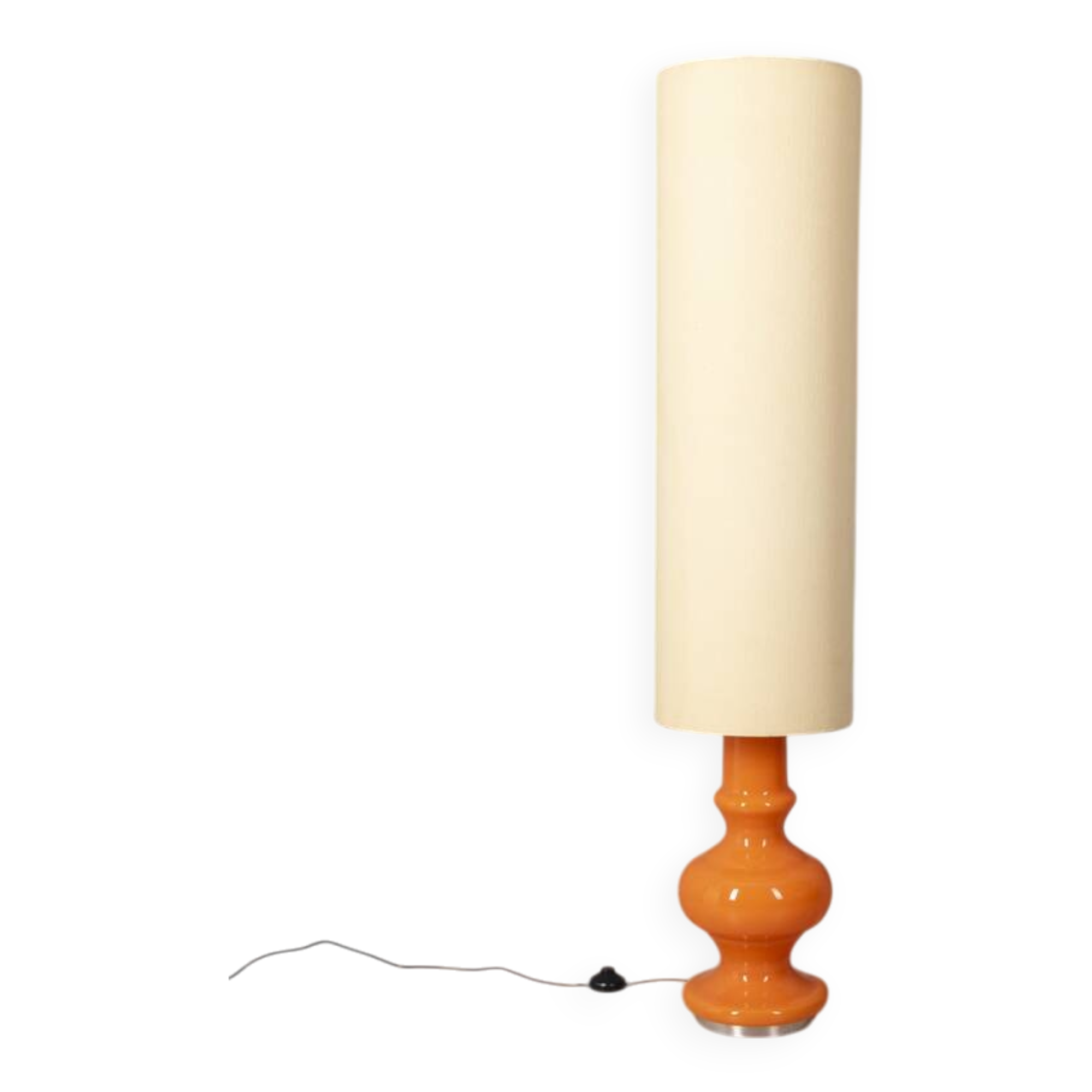 Lampadaire vintage années 70 en verre orange design italien