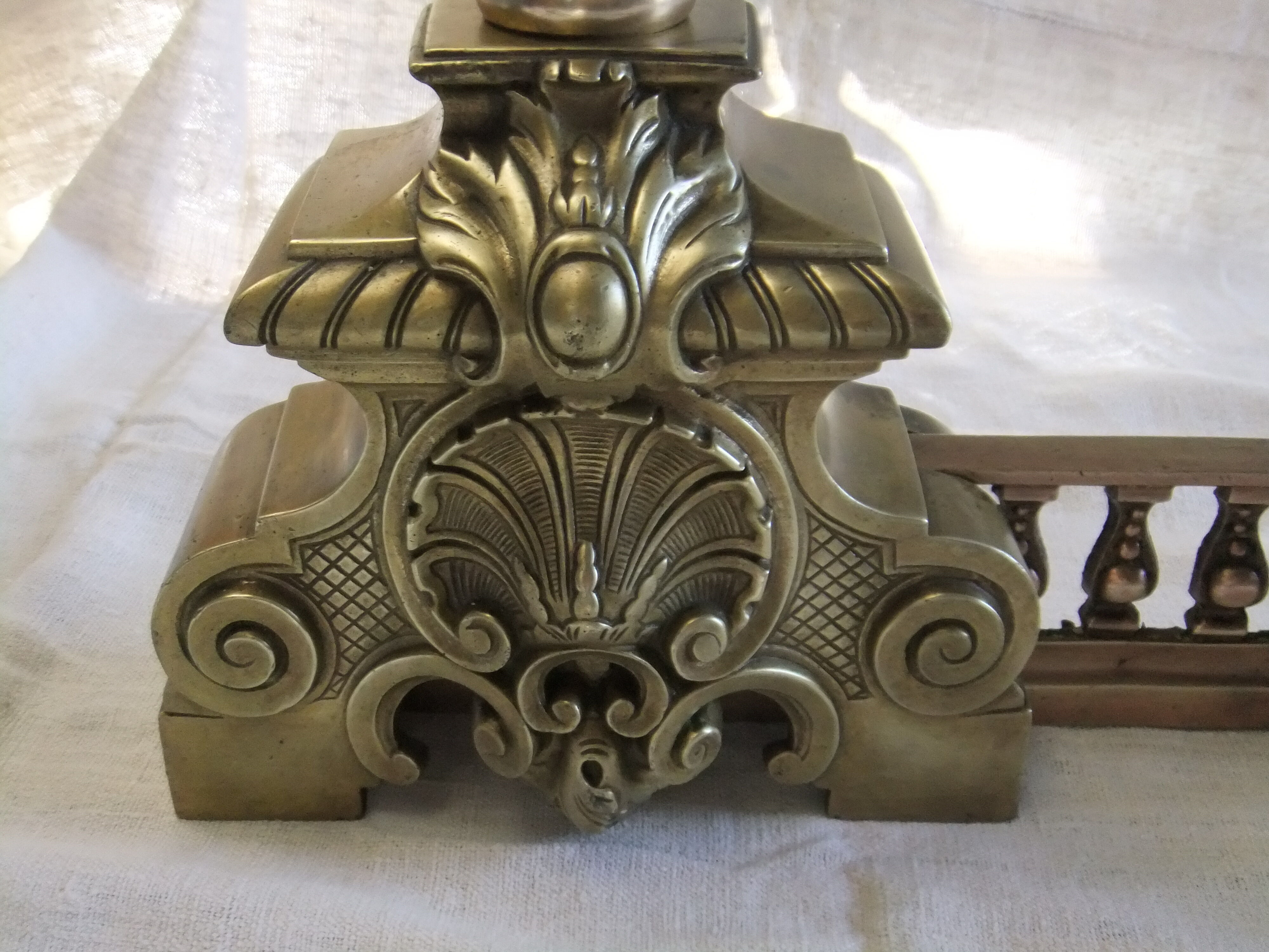 Bronze fireplace bar XIX Front trim Fireplace accessory Louis XV