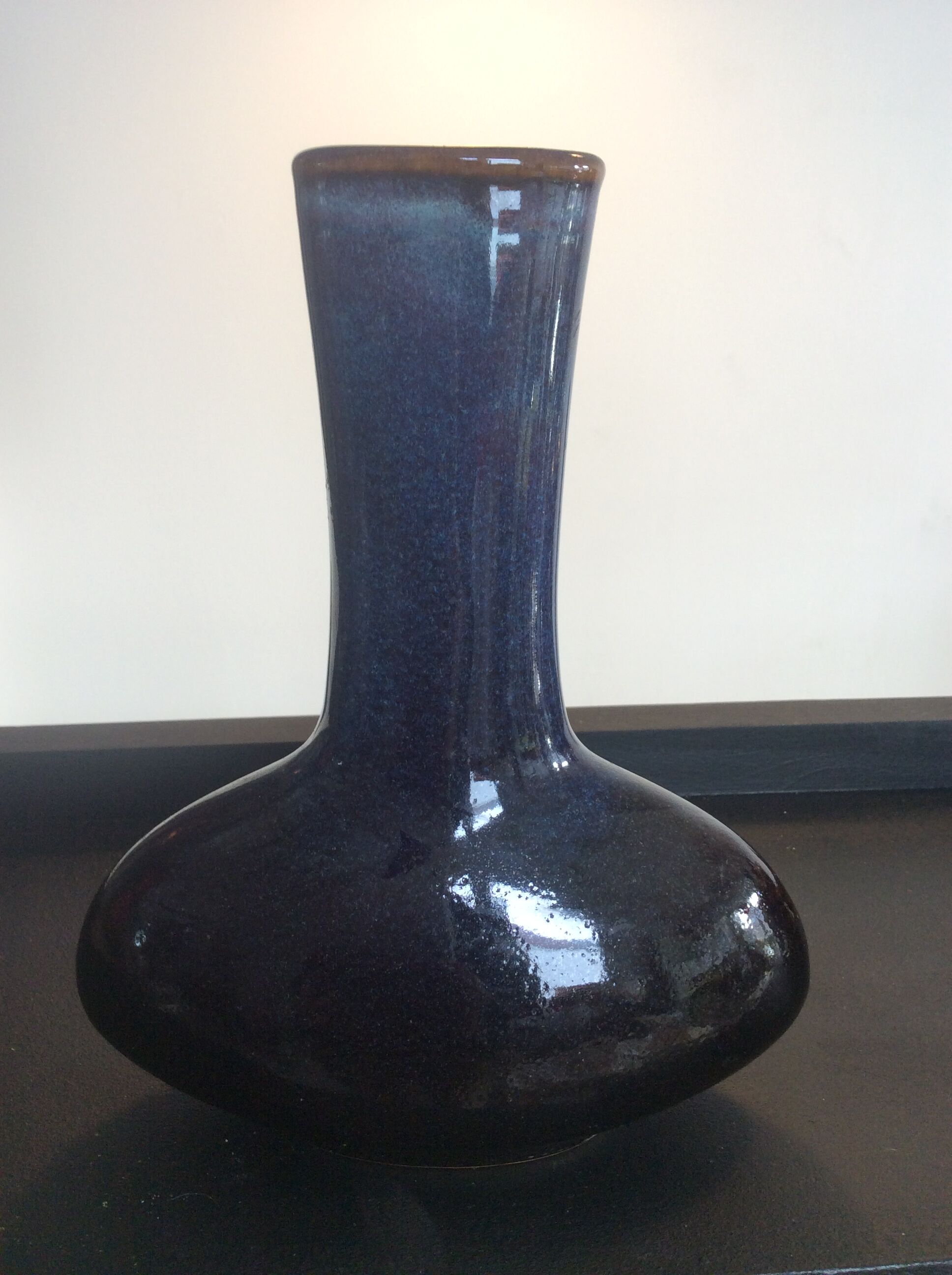 Vintage vase in enamelled sandstone 70s