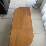 Pair of Twin coffee tables in solid oak by Redureau, circa 1980.