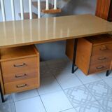 Modernist desk with two oak pedestals from the 60s