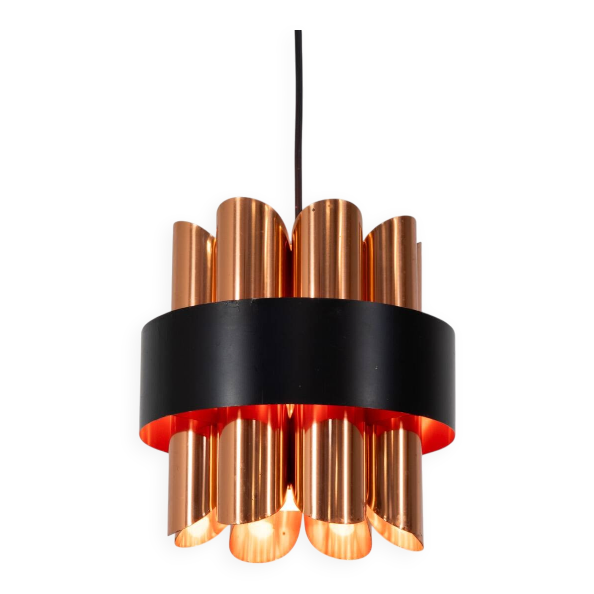 Copper pendant light by Werner Schou