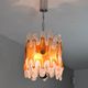 Murano Chandelier Amber and Clear Lava Mazzega Italian Mid Century 60s
